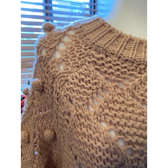 Vintage Oversized Cozy Pink Sweater Knit Boho - Picture 2 of 5